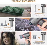 Tiazhan Handheld Cordless Car Vacuum Cleaner – Grey, 9000Pa Powerful Suction